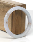 Baikalla Light Lavender W/ SaJin Jadeite Jade "Half Round" Bangle Bracelet (55.3mm)