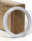 Baikalla Light Lavender W/ SaJin Jadeite Jade "Half Round" Bangle Bracelet (55.3mm)