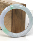 Baikalla Light Lavender & Apple-Green Jadeite Jade "Half Round" Bangle Bracelet (55.6mm)