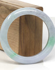 Baikalla Light Lavender & Apple-Green Jadeite Jade "Half Round" Bangle Bracelet (55.6mm)