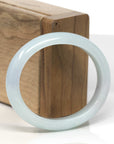 Baikalla Light Green Jadeite Jade Oval "Half Round" Bangle Bracelet (55mm)