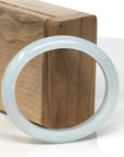 Baikalla Light Green Jadeite Jade Oval "Half Round" Bangle Bracelet (55mm)