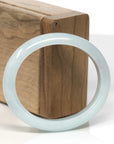 Baikalla Light Green Jadeite Jade Oval "Half Round" Bangle Bracelet (55mm)