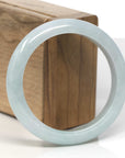 Baikalla Light Green Jadeite Jade "Half Round" Bangle Bracelet (56.5mm)