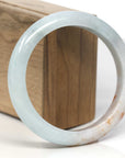 Baikalla Light Green & White W/ SaJin Jadeite Jade Bangle Bracelet (60.5mm)