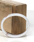 Baikalla Light Lavender W/ SaJin(Golden Dust) Jadeite Jade Oval "Half Round" Bangle Bracelet (53mm)