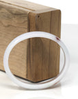 Baikalla Light Lavender W/ SaJin(Golden Dust) Jadeite Jade Oval "Half Round" Bangle Bracelet (53mm)