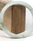 Baikalla Light Green Jadeite Jade "Half Round" Bangle Bracelet (68mm)