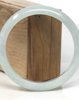 Baikalla Light Green Jadeite Jade "Half Round" Bangle Bracelet (62mm)