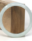 Baikalla Light Green Jadeite Jade "Half Round" Bangle Bracelet (62mm)