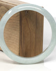 Baikalla Light Green Jadeite Jade "Half Round" Bangle Bracelet (62mm)