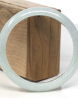 Baikalla Light Green Jadeite Jade "Half Round" Bangle Bracelet (62mm)