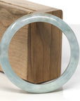 Baikalla Yellow-Brown & Light Blue-Green Jadeite Jade "Half Round" Bangle Bracelet (57mm)