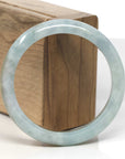 Baikalla Yellow-Brown & Light Blue-Green Jadeite Jade "Half Round" Bangle Bracelet (57mm)