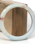 Baikalla Light Green & SaJin (Golden Dust) Jadeite Jade "Half Round" Bangle Bracelet (60.5mm)