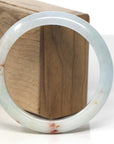 Baikalla Light Green & SaJin (Golden Dust) Jadeite Jade "Half Round" Bangle Bracelet (60.5mm)