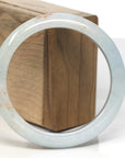 Baikalla Light Green & SaJin (Golden Dust) Jadeite Jade "Half Round" Bangle Bracelet (60.5mm)