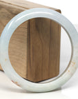 Baikalla Light Green & SaJin (Golden Dust) Jadeite Jade "Half Round" Bangle Bracelet (60.5mm)