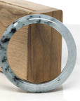 Baikalla Blue-Green & Wuji Jadeite Jade "Half Round" Bangle Bracelet (55.5mm)