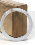 Baikalla Light Lavender W/ SaJin Jadeite Jade "Half Round" Bangle Bracelet (54.5mm)