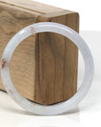 Baikalla Light Lavender W/ SaJin Jadeite Jade "Half Round" Bangle Bracelet (54.5mm)