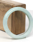 Baikalla Light Apple-Green Jadeite Jade "Half Round" Bangle Bracelet (53.5mm)