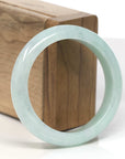 Baikalla Light Apple-Green Jadeite Jade "Half Round" Bangle Bracelet (53.5mm)