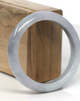 Baikalla Smoky Lavender & Grey Wuji Jadeite Jade "Half Round" Bangle Bracelet (57mm)