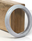 Baikalla Smoky Lavender & Grey Wuji Jadeite Jade "Half Round" Bangle Bracelet (57mm)