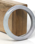 Baikalla Smoky Lavender & Grey Wuji Jadeite Jade "Half Round" Bangle Bracelet (57mm)