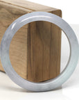 Baikalla Smoky Lavender & Grey Wuji Jadeite Jade "Half Round" Bangle Bracelet (57mm)