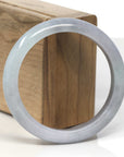 Baikalla Smoky Lavender & Grey Wuji Jadeite Jade "Half Round" Bangle Bracelet (57mm)