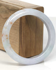Baikalla Light Green & Lavender W/ SaJin Jadeite Jade "Half Round" Bangle Bracelet (56mm)