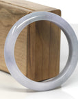 Baikalla Smoky Light Lavender & Grey Wuji Jadeite Jade "Half Round" Bangle Bracelet (57mm)
