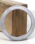 Baikalla Smoky Light Lavender & Grey Wuji Jadeite Jade "Half Round" Bangle Bracelet (57mm)