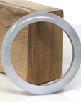 Baikalla Smoky Light Lavender & Grey Wuji Jadeite Jade "Half Round" Bangle Bracelet (57mm)