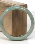 Baikalla Green Jadeite Jade "Half Round" Bangle Bracelet (57.3mm)