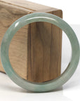 Baikalla Green Jadeite Jade "Half Round" Bangle Bracelet (57.3mm)