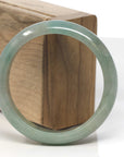 Baikalla Green Jadeite Jade "Half Round" Bangle Bracelet (57.3mm)