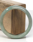 Baikalla Green Jadeite Jade "Half Round" Bangle Bracelet (57.3mm)