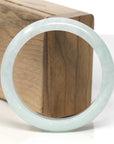 Baikalla Light Green Jadeite Jade "Half Round" Bangle Bracelet (57mm)