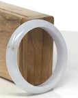 Baikalla Light Lavender Jadeite Jade "Half Round" Bangle Bracelet (56mm)