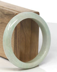 Baikalla Light Yellow-Green Jadeite Jade "Half Round" Bangle Bracelet (57mm)