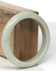 Baikalla Light Yellow-Green Jadeite Jade "Half Round" Bangle Bracelet (57mm)