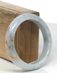 Baikalla Light Green & SaJin (Golden Dust) Jadeite Jade "Half Round" Bangle Bracelet (56.5mm)