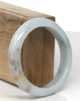 Baikalla Light Green & SaJin (Golden Dust) Jadeite Jade "Half Round" Bangle Bracelet (56.5mm)