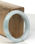 Baikalla Light Green Jadeite Jade "Half Round" Bangle Bracelet (53.5mm)