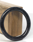 Baikalla Genuine Burmese Black Wuji Jadeite Jade Bangle Bracelet (55mm-59mm)