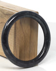 Baikalla Genuine Burmese Black Wuji Jadeite Jade Bangle Bracelet (55mm-59mm)