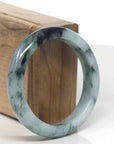 Baikalla Blue-Green & Wuji Jadeite Jade "Half Round" Bangle Bracelet (55.8mm)